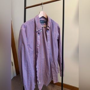 Ralph Lauren red white and blue gingham pattern button down